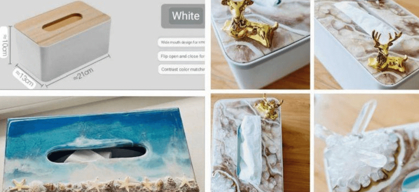 Resin Art on Tissue Box Lid event artwork